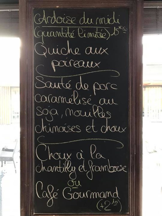 L’ardoise du midi à 15€50
